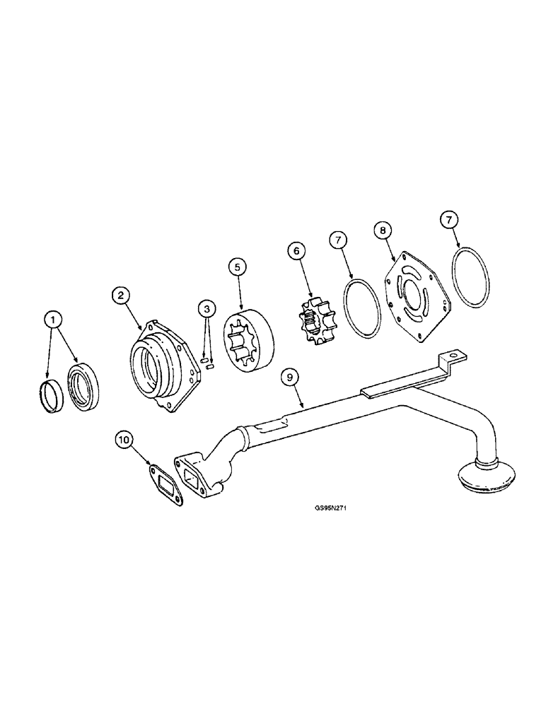 Схема запчастей Case IH DTI-466C - (9E-148) - LUBRICATING OIL PUMP 