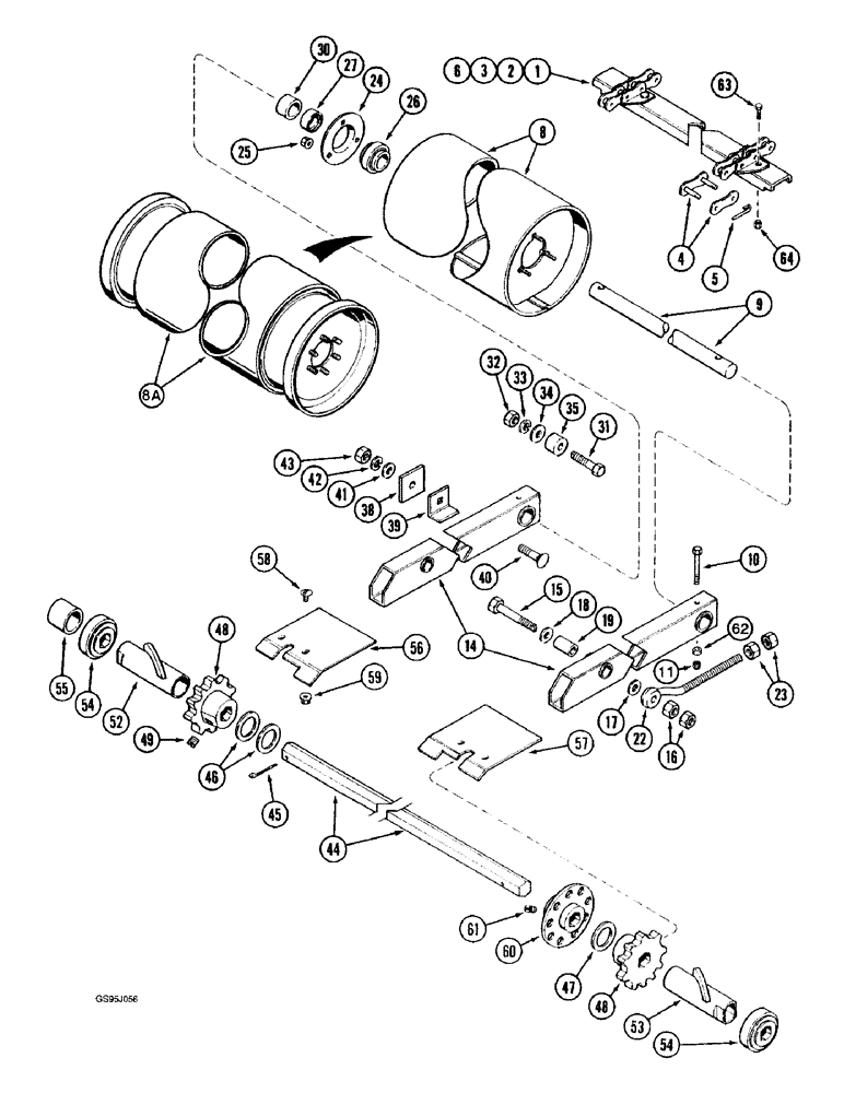 Схема запчастей Case IH 1682 - (9-058) - FEEDER CONVEYOR (09) - CHASSIS ATTACHMENTS