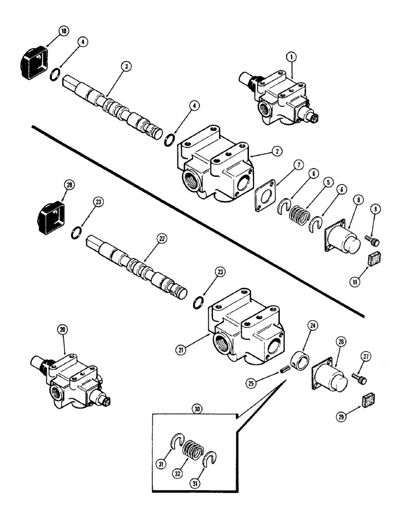 Схема запчастей Case IH 2870 - (146) - REAR STEERING CONTROL VALVE, USED P.I.N. 8826878 AND AFTER (05) - STEERING