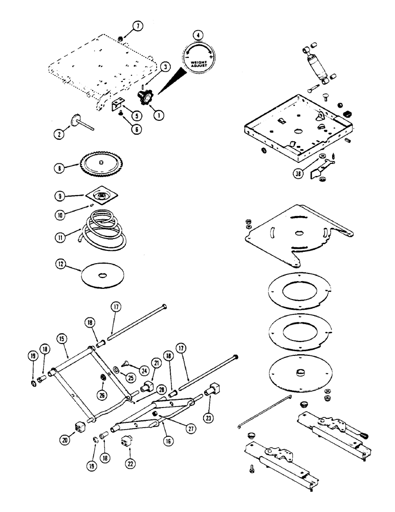 Схема запчастей Case IH 2670 - (434) - SWIVEL SEAT ASSEMBLY, FIRST USED TRACTOR SERIAL NUMBER 8792901 (09) - CHASSIS/ATTACHMENTS