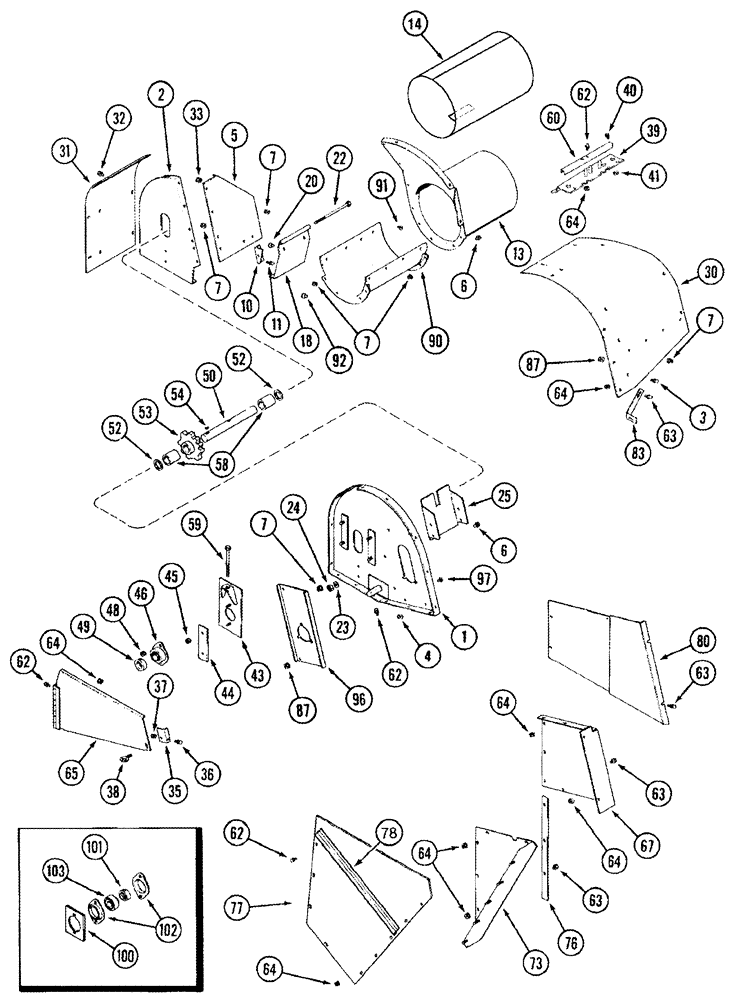 Схема запчастей Case IH 2344 - (09D-05) - GRAIN ELEVATOR HEAD, HORIZONTAL - BSN JJC0174359 (16) - GRAIN ELEVATORS & AUGERS