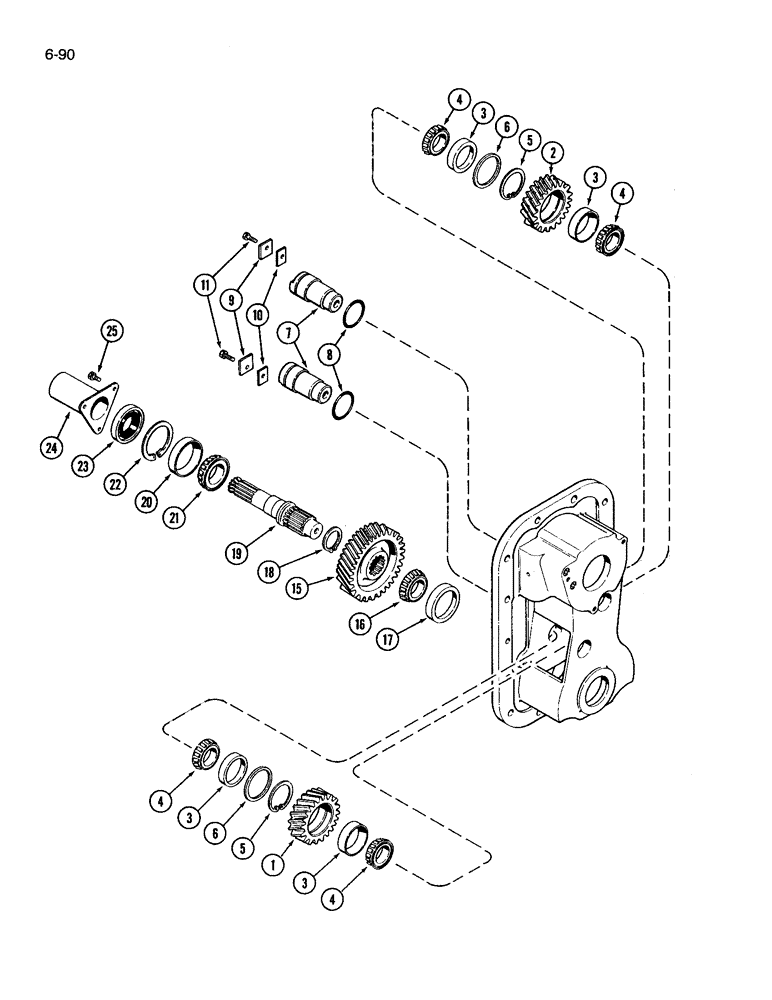 Схема запчастей Case IH 3594 - (6-090) - PTO IDLERS AND OUTPUT SHAFT (06) - POWER TRAIN