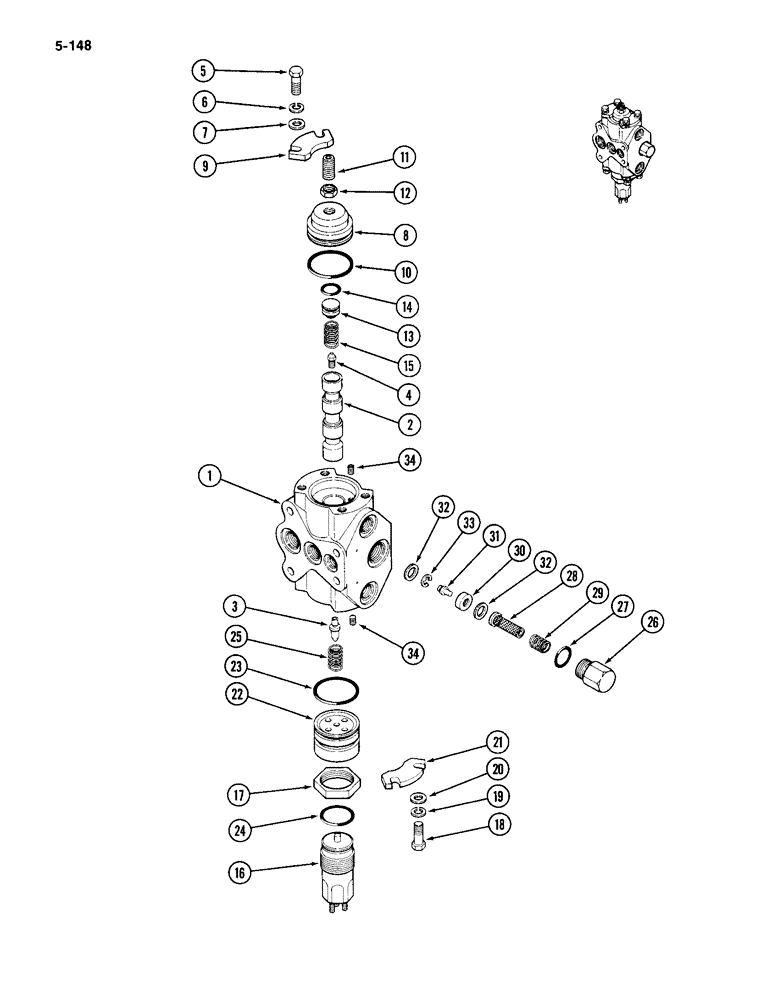 Схема запчастей Case IH 4994 - (5-148) - REAR STEERING CONTROL VALVE (05) - STEERING