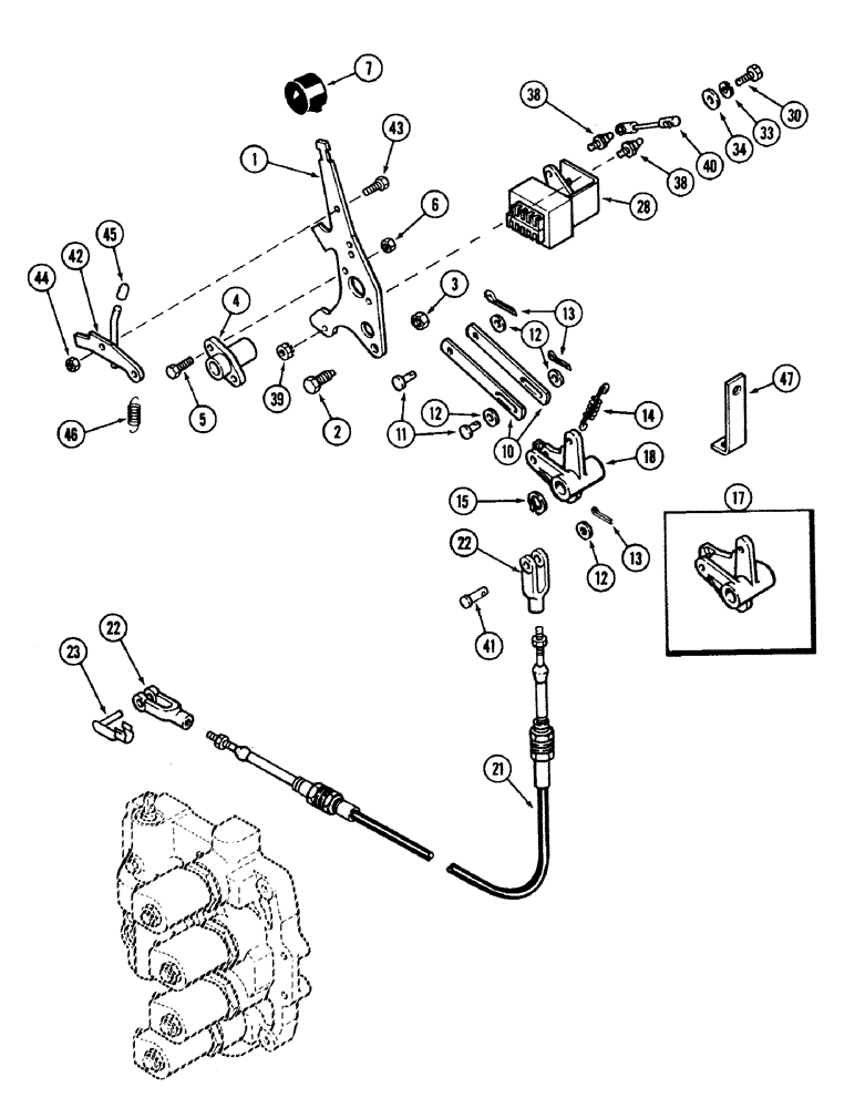 Схема запчастей Case IH 2594 - (6-014) - POWER SHIFT RANGE LINKAGE (06) - POWER TRAIN