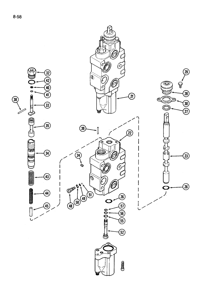 Схема запчастей Case IH 3394 - (8-58) - REMOTE VALVE ASSEMBLY, ADD ON THIRD CIRCUIT WITH LOAD CHECK (CONTINUED) (08) - HYDRAULICS