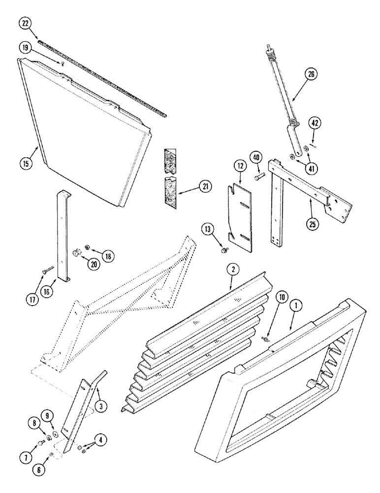 Схема запчастей Case IH 2394 - (9-030) - LOWER GRILLE AND SIDE PANELS (09) - CHASSIS/ATTACHMENTS