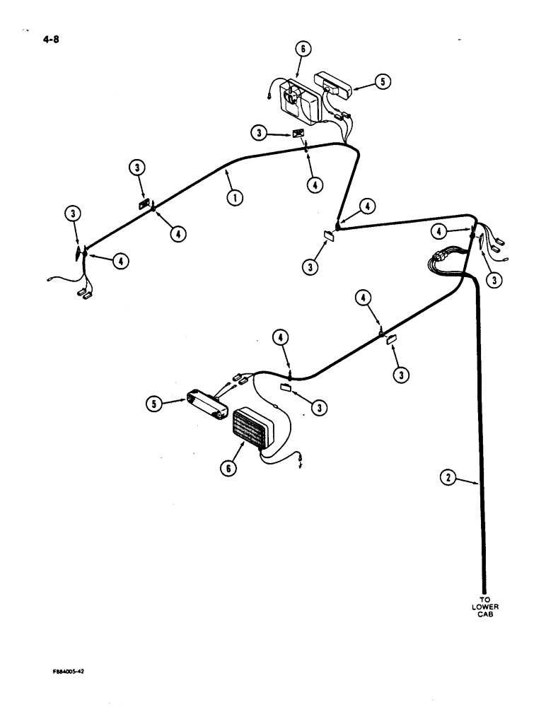 Схема запчастей Case IH 9170 - (4-08) - OVERHEAD CAB HARNESS, ROPS (04) - ELECTRICAL SYSTEMS