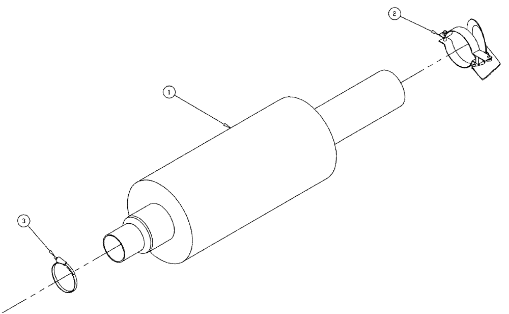 Схема запчастей Case IH 3150 - (03-035) - MUFFLER ASSEMBLY (01) - ENGINE