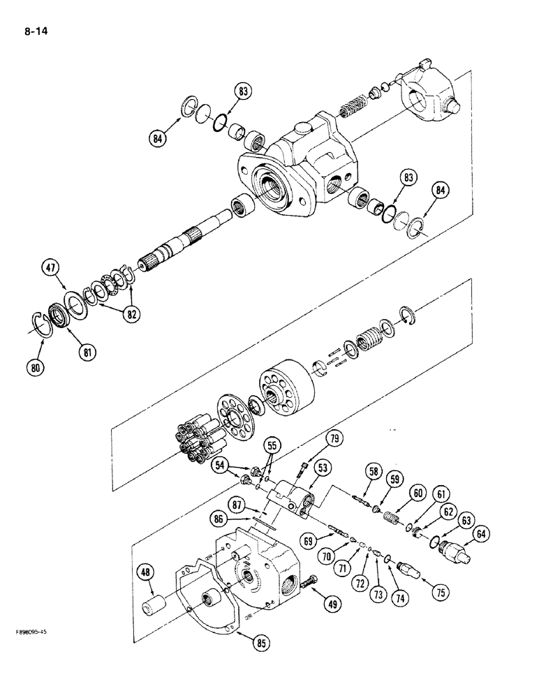 Схема запчастей Case IH 9270 - (8-14) - HYDRAULIC PISTON PUMP ASSEMBLY (CONTD) (08) - HYDRAULICS