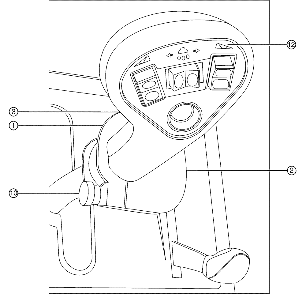 Схема запчастей Case IH 3210 - (01-006[01]) - PROPEL HANDLE SUB ASSEMBLY Cab Interior