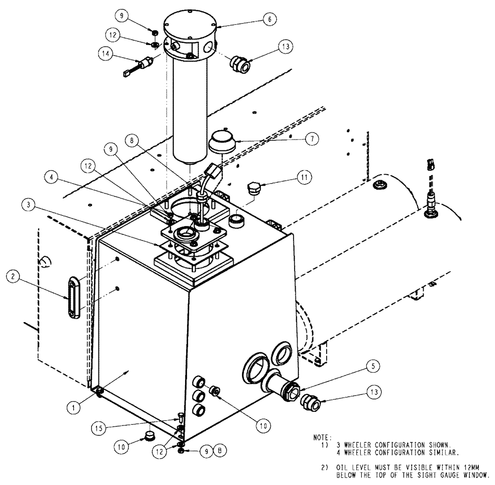 Схема запчастей Case IH TITAN 3520 - (06-001) - HYDRAULIC TANK GROUP (07) - HYDRAULICS