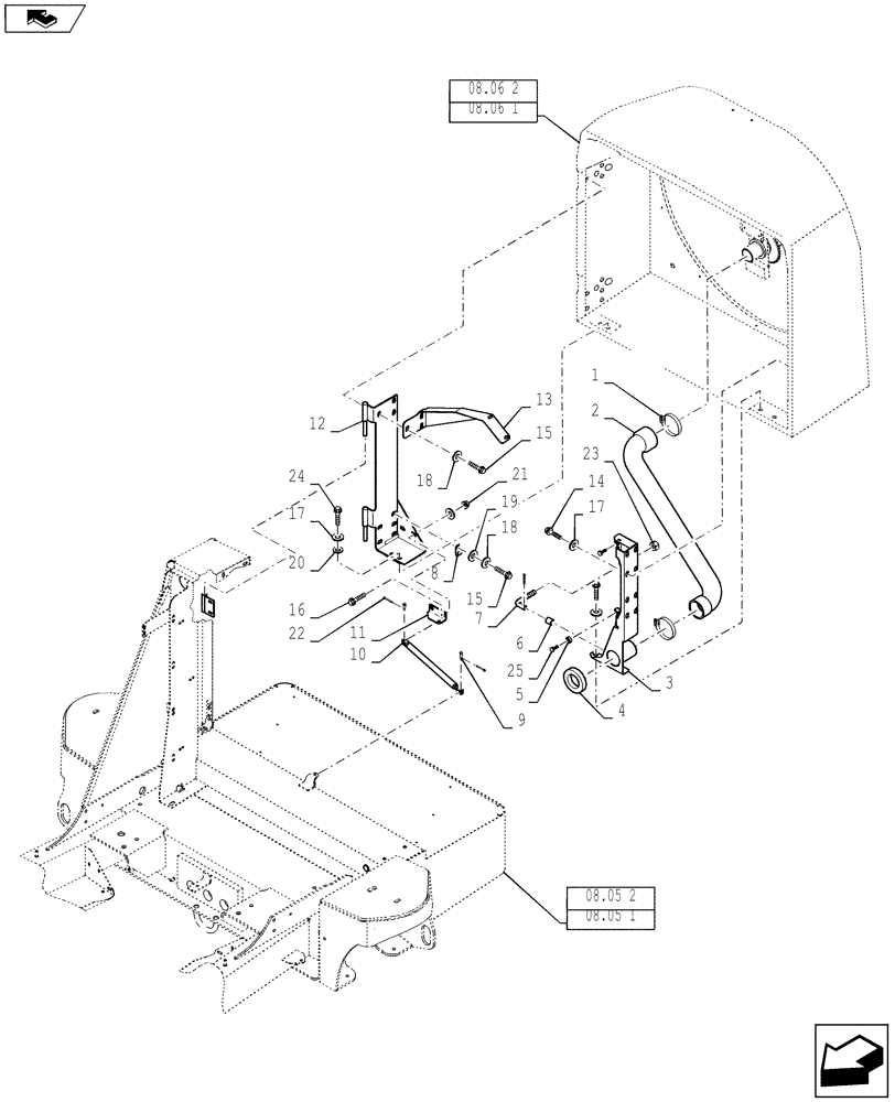 Схема запчастей Case IH WD1903 - (08.07) - ROTARY SCREEN ATTACHING PARTS (08) - SHEET METAL