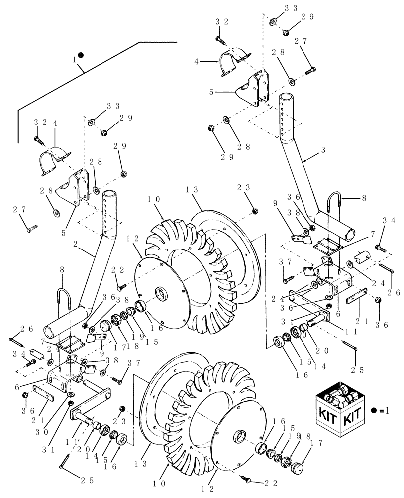 Схема запчастей Case IH RB464 - (18.60) - DIA KIT, CROP SAVER WHEEL (18) - ACCESSORIES