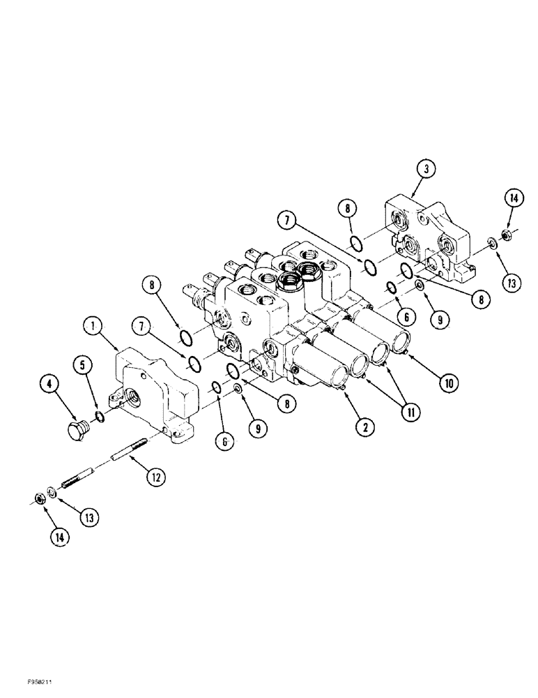 Схема запчастей Case IH 9370 - (8-046) - HYDRAULIC REMOTE VALVE ASSEMBLY, WITH LOAD LOCKS, 9370 AND 9380 ONLY (08) - HYDRAULICS