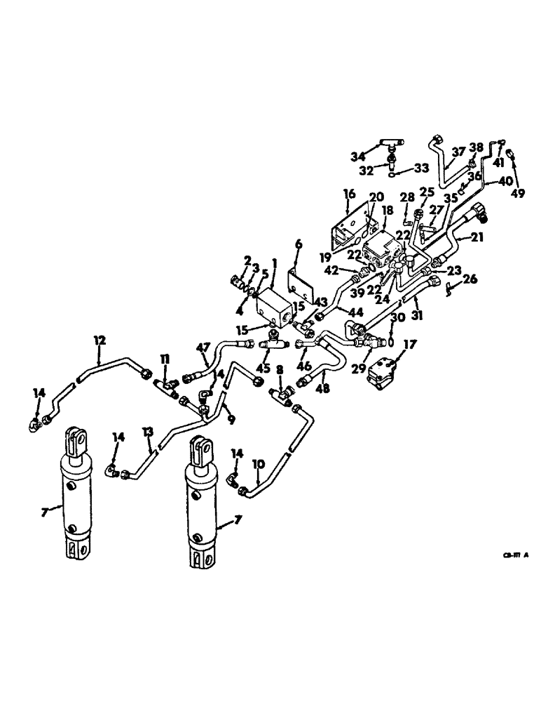 Схема запчастей Case IH 4156 - (F-22) - HYDRAULIC SYSTEM, HYDRAULIC TUBING AND CONNECTIONS, TRACTORS W/THREE POINT HITCH (07) - HYDRAULIC SYSTEM