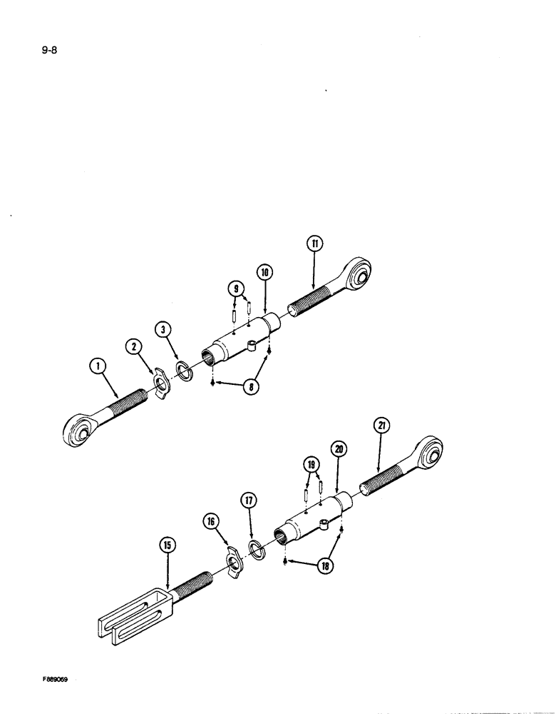 Схема запчастей Case IH 9270 - (9-008) - HITCH LIFT LINKS (09) - CHASSIS/ATTACHMENTS