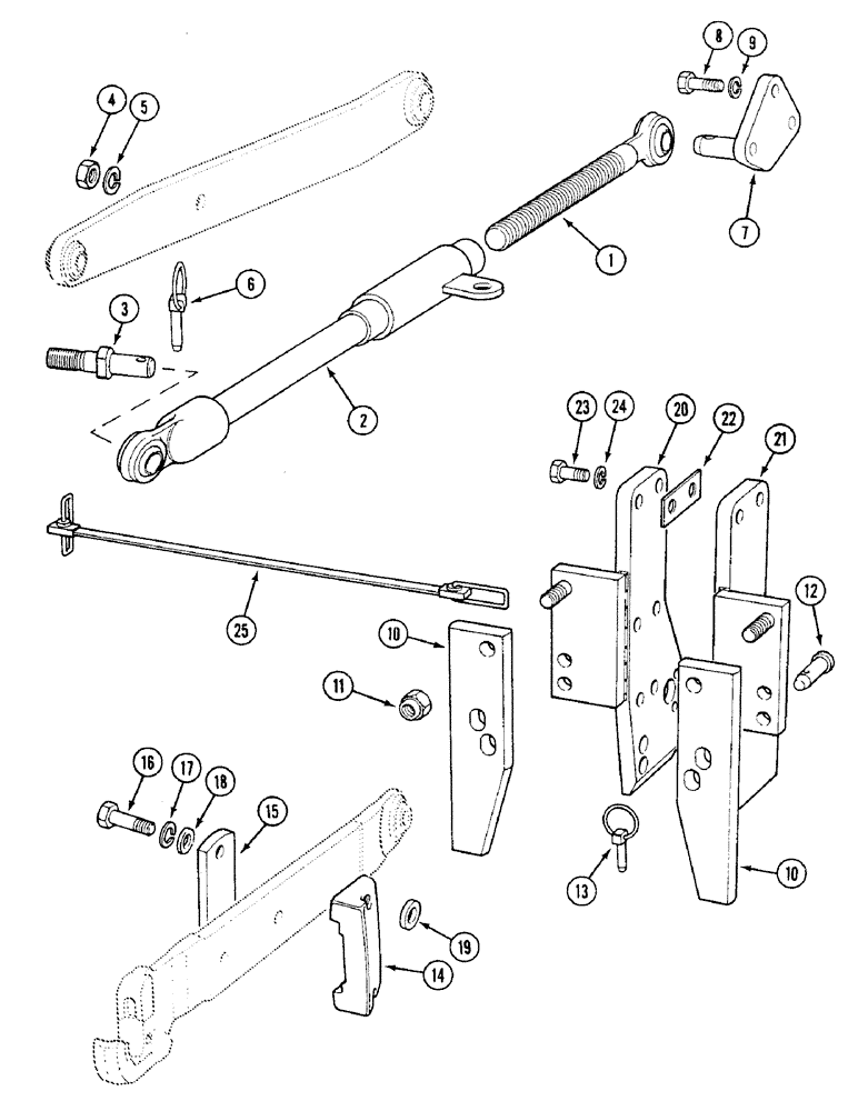 Схема запчастей Case IH 1494 - (9-358) - LINKAGE STABILIZERS AND SWAY BLOCKS, PRIOR TO P.I.N. 11519846 (09) - CHASSIS/ATTACHMENTS