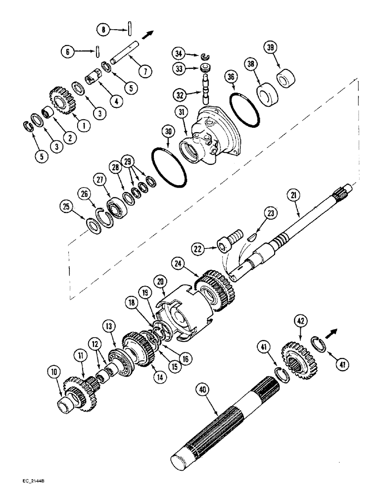 Схема запчастей Case IH 3220 - (6-026) - SPEED TRANSMISSION, FORWARD AND REVERSE ATTACHMENT (06) - POWER TRAIN