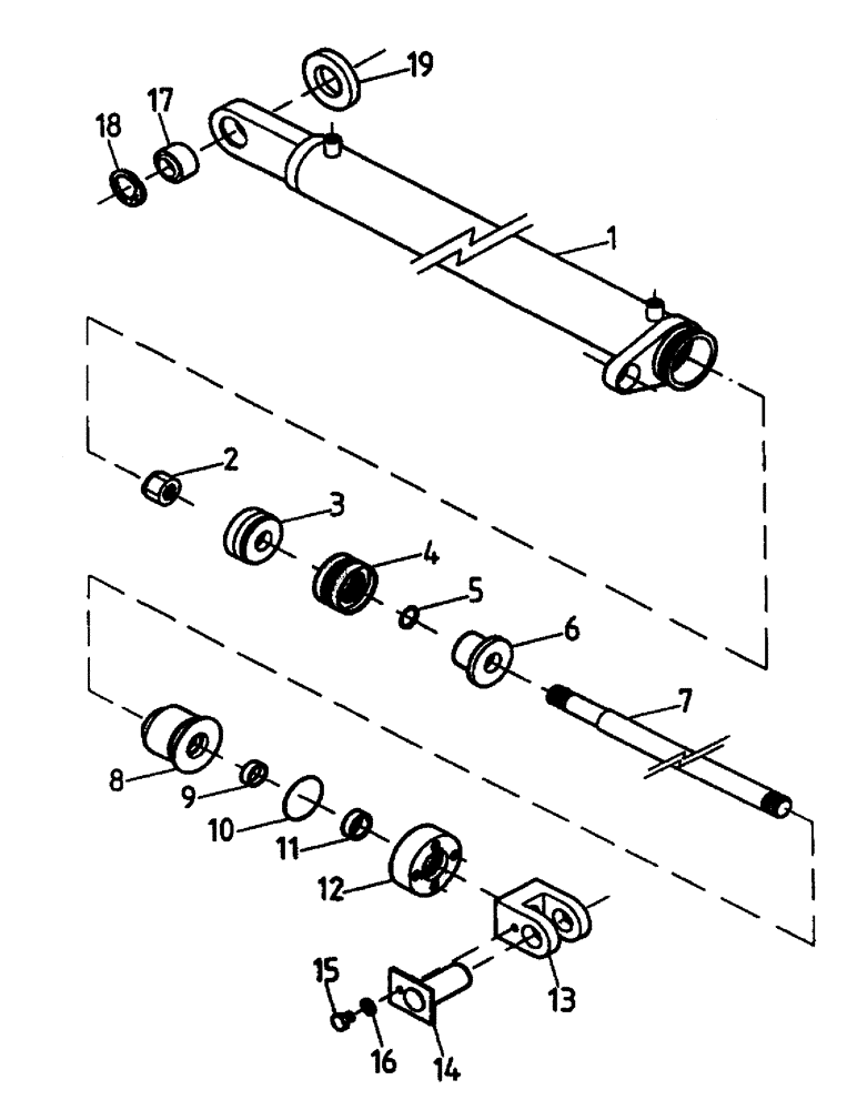 Схема запчастей Case IH 7700 - (B02-09) - HYDRAULIC CYLINDER, ELEVATOR LIFT Hydraulic Components & Circuits