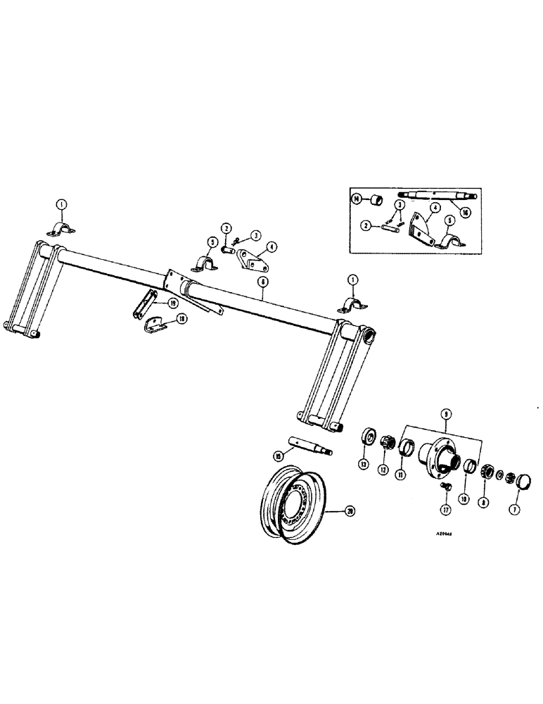 Схема запчастей Case IH WB-SERIES - (15A) - AXLE AND WHEELS, SINGLE AND DUAL WHEELS, NOT FOR B97, B109, B117 MODELS 