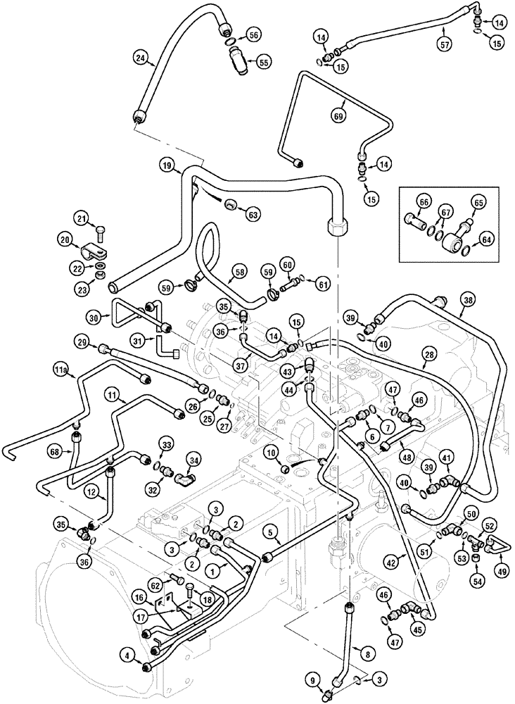 Схема запчастей Case IH CX100 - (08-04) - HYDRAULIC CIRCUIT (08) - HYDRAULICS