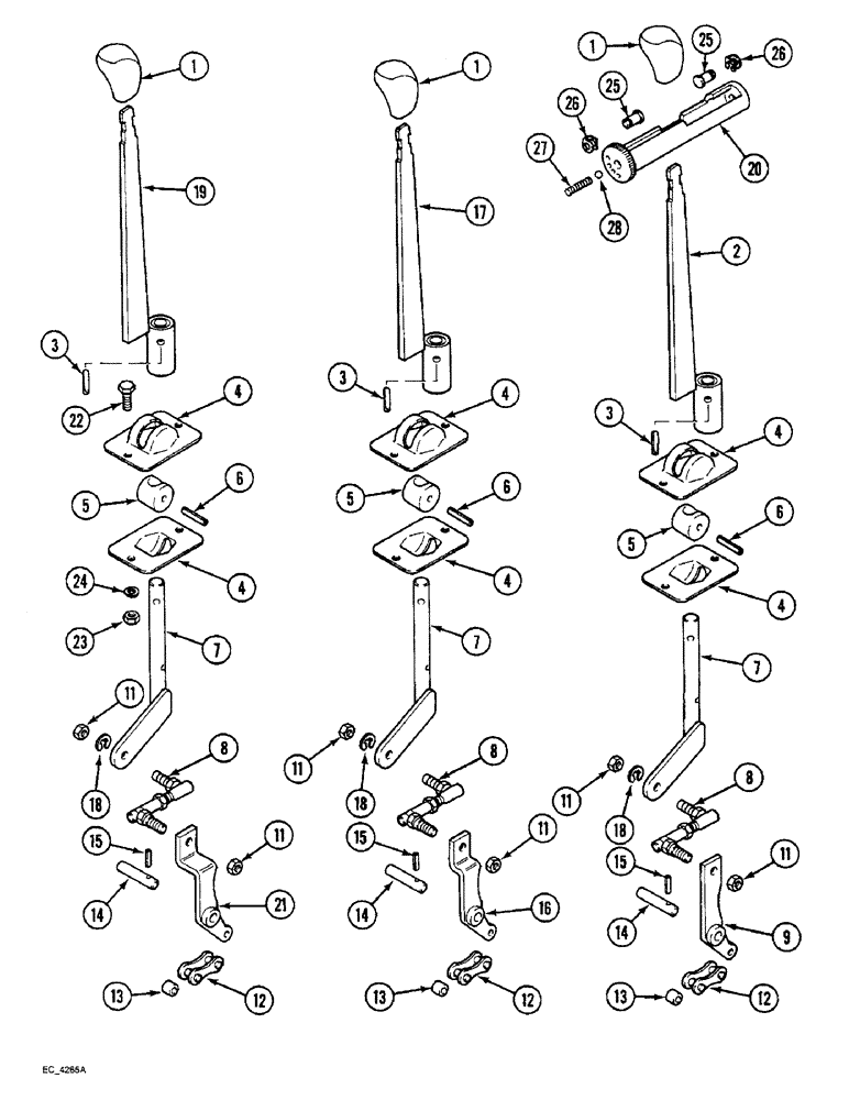 Схема запчастей Case IH 3220 - (8-040) - REMOTE AUXILIARY VALVE CONTROL, 1ST, 2ND AND 3RD BANK WITH CAB (08) - HYDRAULICS