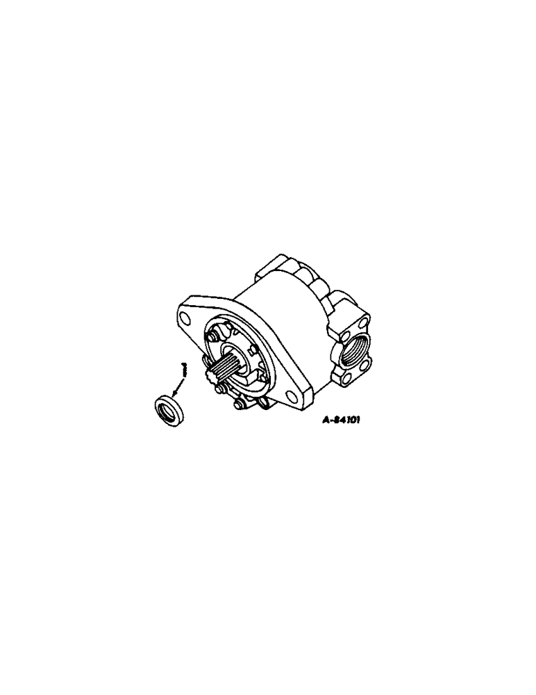 Схема запчастей Case IH 2404 - (125[A]) - HYDRAULIC SYSTEM, FRONT PTO PUMP, THOMPSON, WITH SPLINED PUMP SHAFT (07) - HYDRAULIC SYSTEM