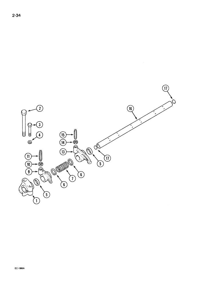 Схема запчастей Case IH 395 - (2-034) - VALVE MECHANISM (02) - ENGINE