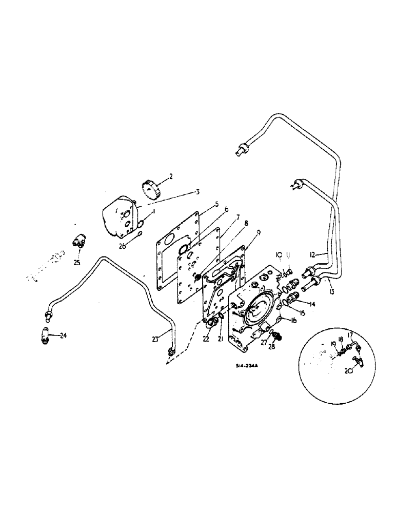 Схема запчастей Case IH 574 - (10-005) - HYDRAULIC POWER SUPPLY AND MULTI CONTROL VALVE, S/N 10244 AND UP (07) - HYDRAULICS