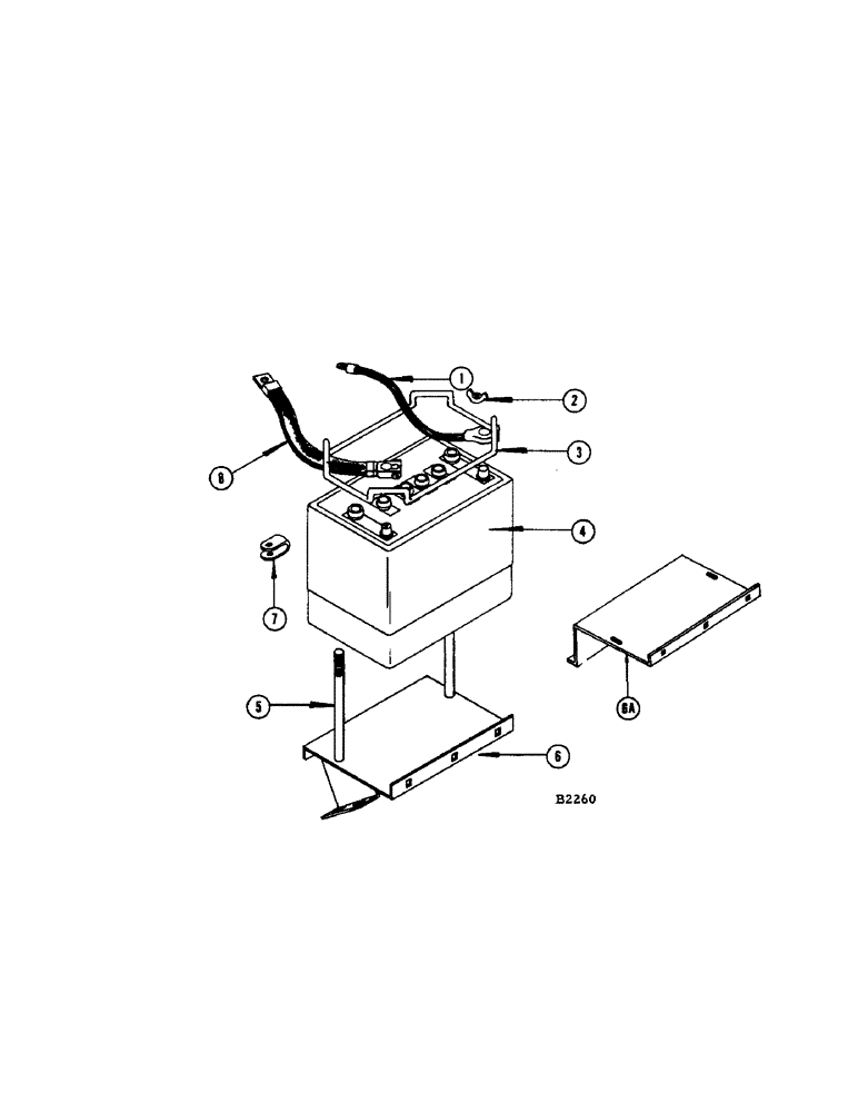 Схема запчастей Case IH 960 - (266) - BATTERY TRAY (55) - ELECTRICAL SYSTEMS