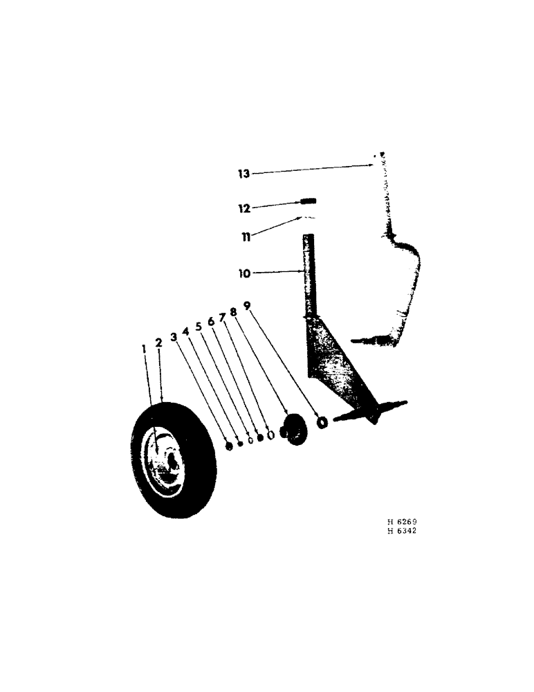 Схема запчастей Case IH 201 - (A-060[A]) - CASTER WHEEL (44) - WHEELS