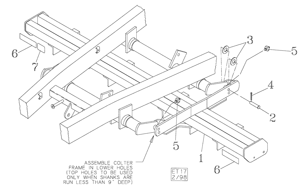 Схема запчастей Case IH 730B - (39.100.03) - COULTER ATTACHMENT (09) - CHASSIS/ATTACHMENTS