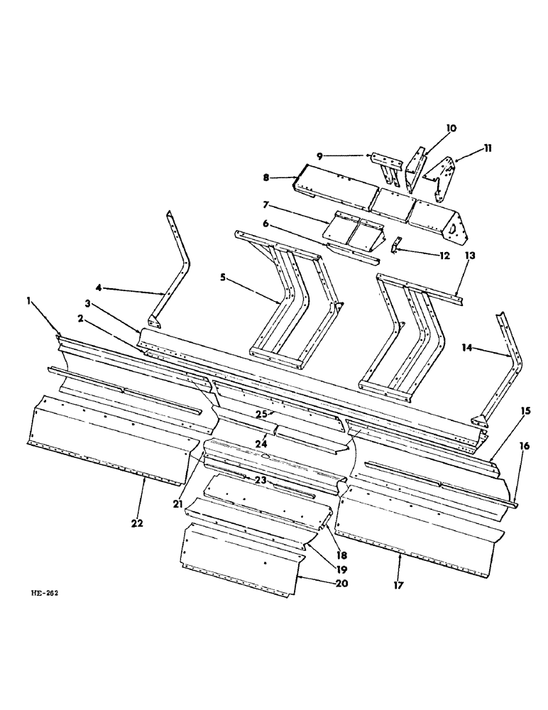 Схема запчастей Case IH 375 - (Q-02) - PLATFORMS, SINGLE AUGER PLATFORM FRAME Platforms