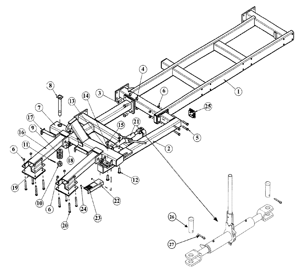 Схема запчастей Case IH 4400 - (09-03) - 3 FOOT WING - 18 FOOT MACHINE LAYOUT 