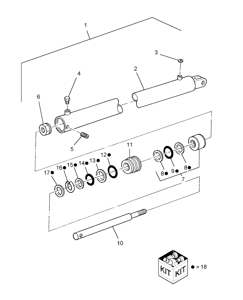 Схема запчастей Case IH BTX11 - (70.280.15[1]) - HYDRAULIC CYLINDER, DIRECTION CONTROL, PRIOR TO P.I.N. HBJ0003525 (70) - EJECTION