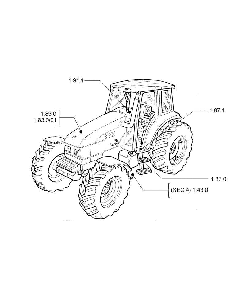 Схема запчастей Case IH JX1090U - (1.82.9 ) - (SEC. 08) SHEET METAL (08) - SHEET METAL