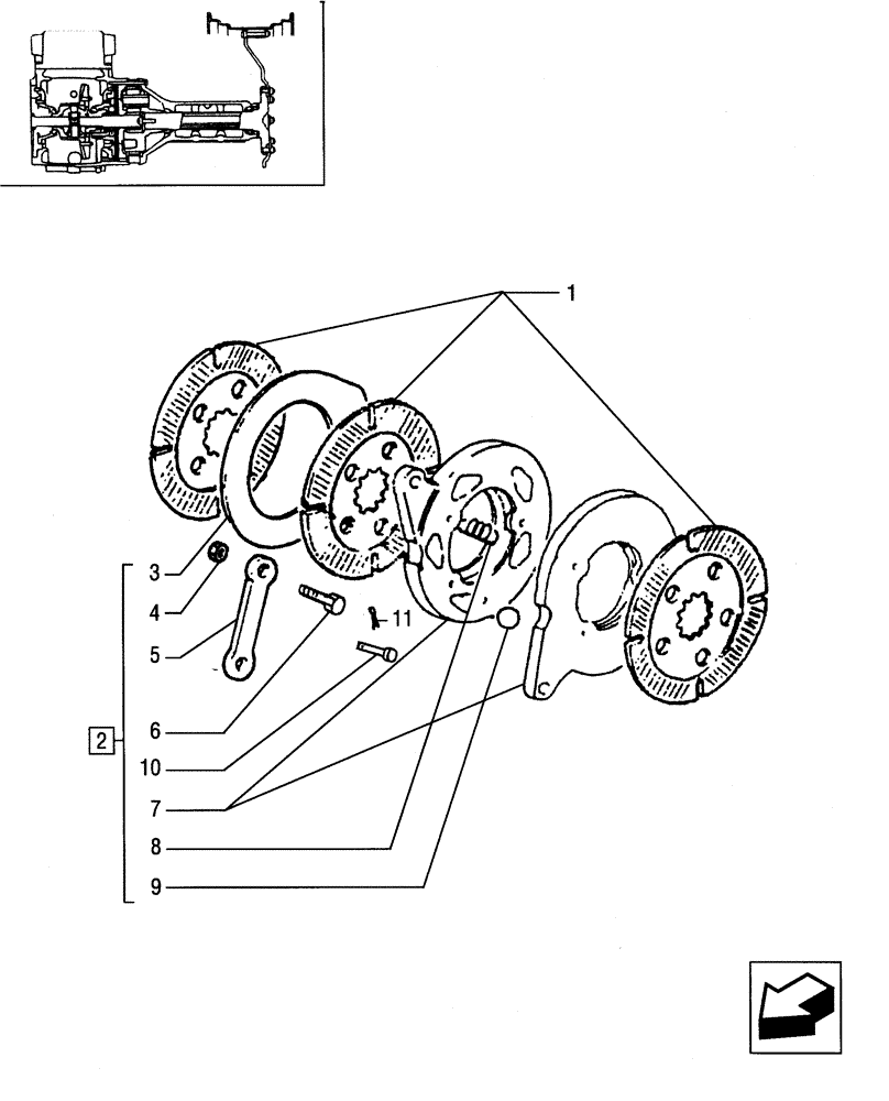 Схема запчастей Case IH JX90 - (1.65.3[02]) - TRANSMISSION BRAKE - DISKS (05) - REAR AXLE