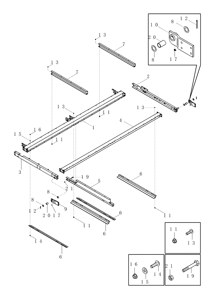 Схема запчастей Case IH 420 - (09D-14) - BASKET DOOR - ARMS, CHANNELS AND STRUTS (16) - BASKET