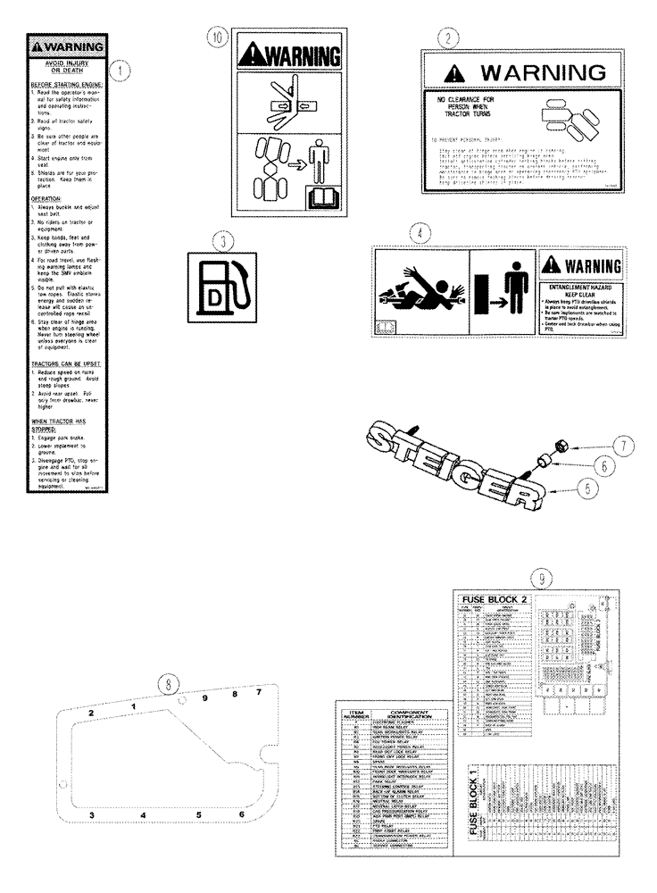 Схема запчастей Case IH STX325 - (09-55) - DECALS (09) - CHASSIS/ATTACHMENTS