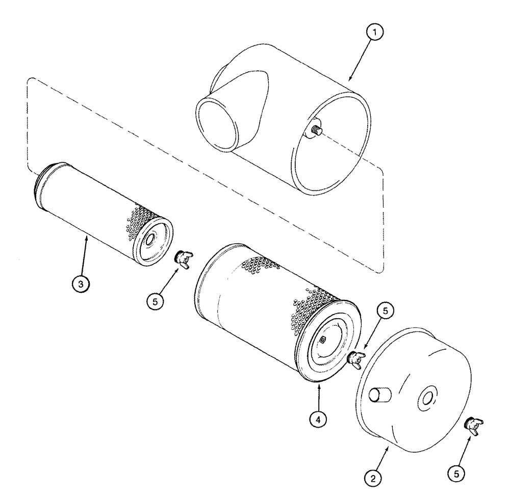 Схема запчастей Case IH 420 - (02-05) - AIR CLEANER (01) - ENGINE