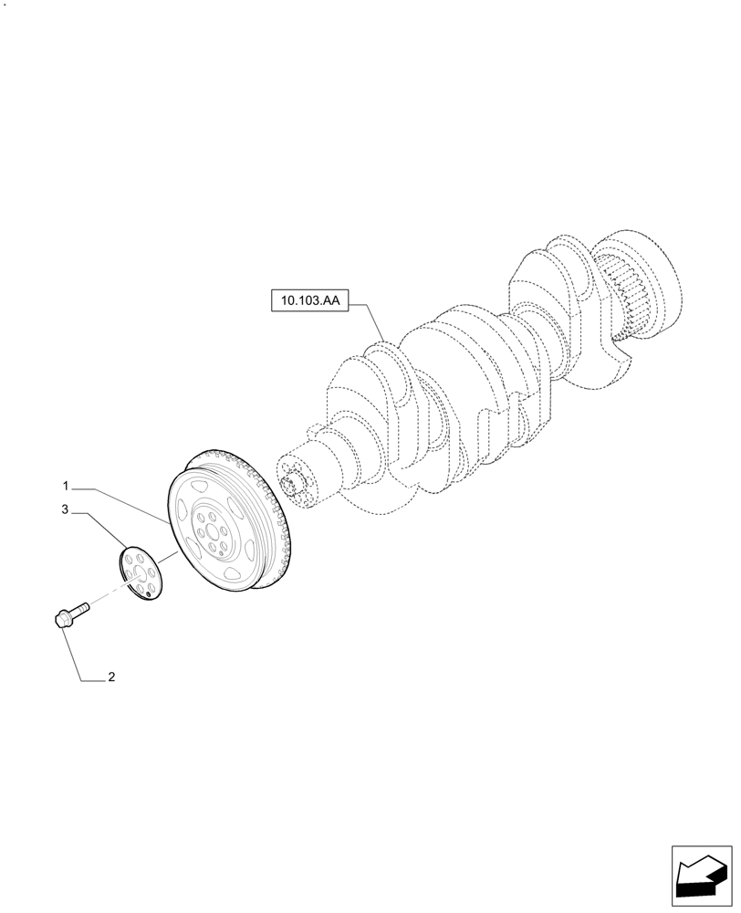 Схема запчастей Case IH FARMALL 125A - (10.103.AG) - PULLEY - CRANKSHAFT (10) - ENGINE