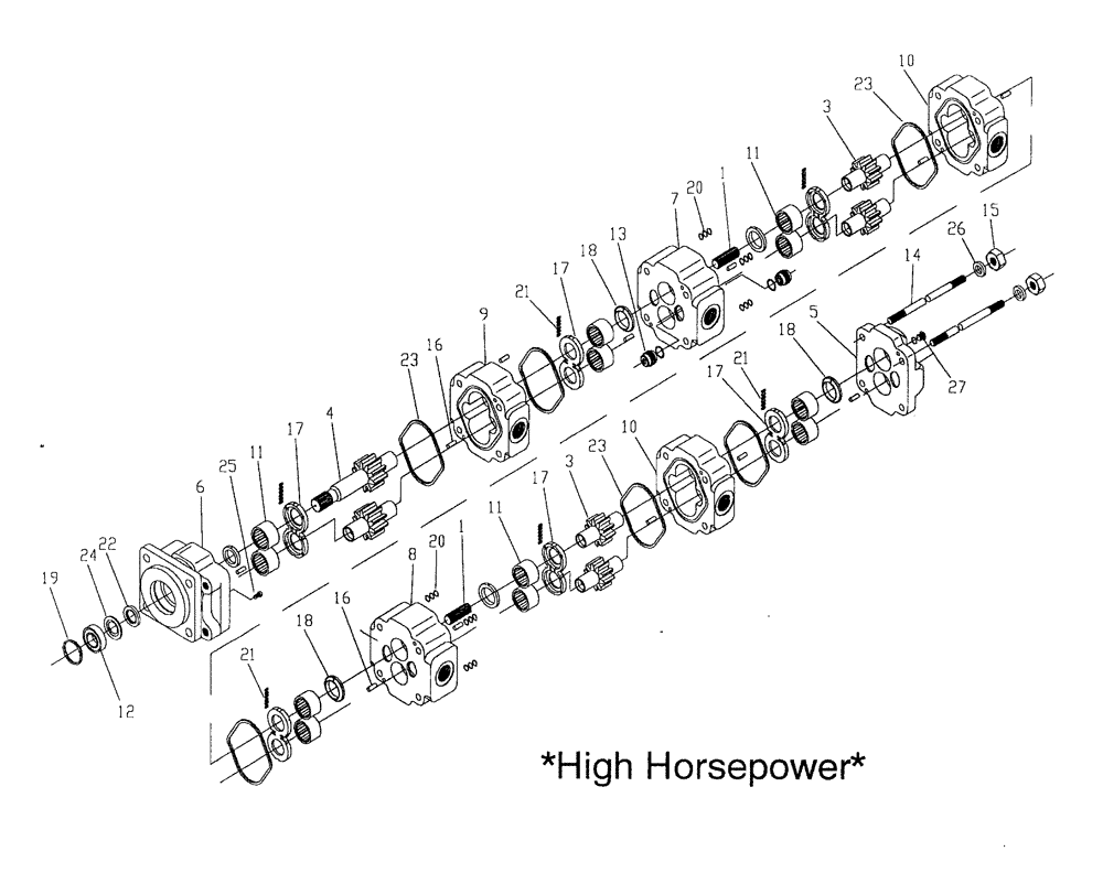 Схема запчастей Case IH 7700 - (B03[15]) - HYDRAULIC MOTOR M51B Hydraulic Components & Circuits