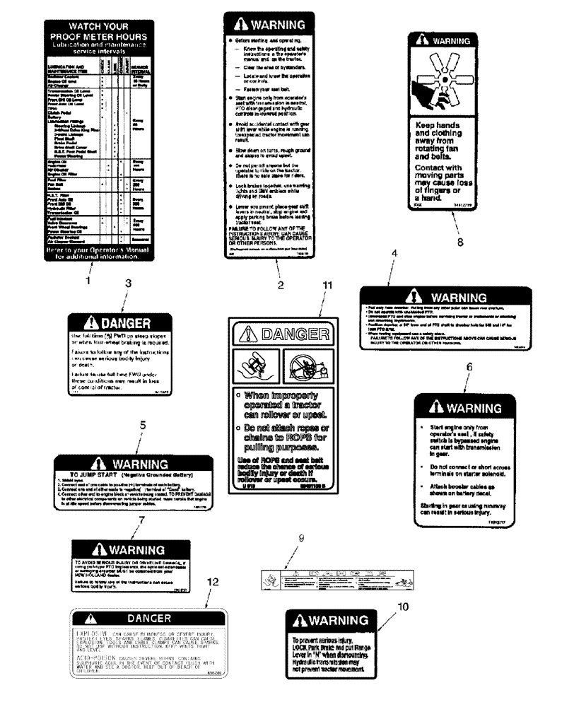 Схема запчастей Case IH D29 - (16A03) - DECALS, WARNING (13) - DECALS