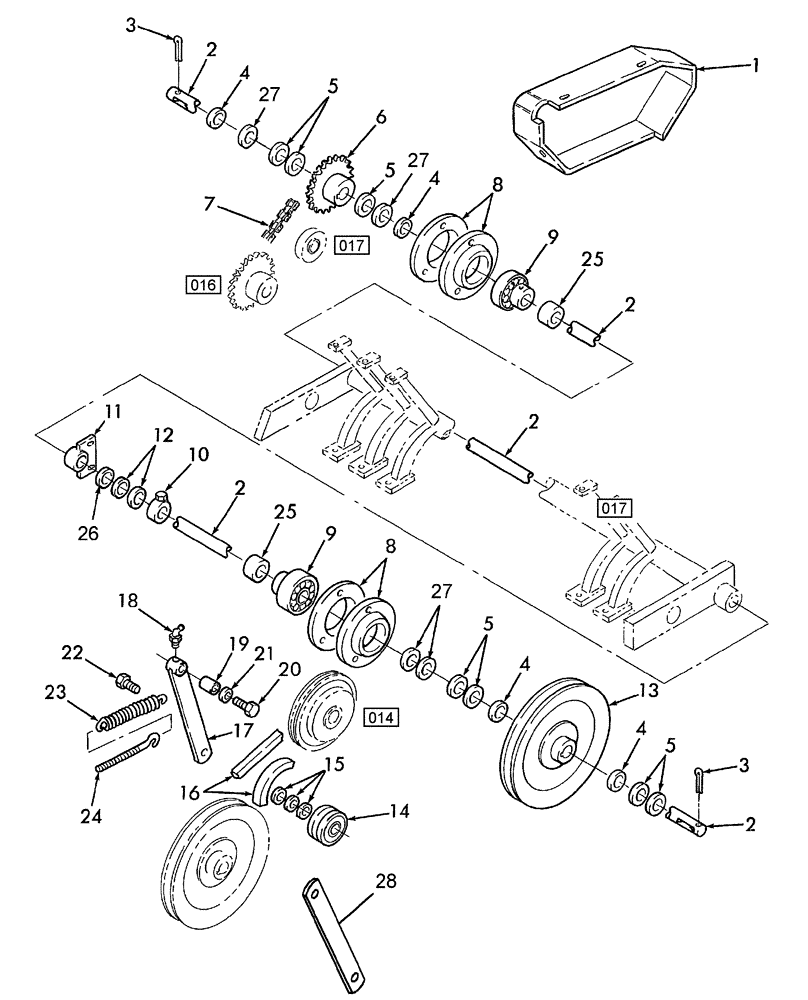 Схема запчастей Case IH SBX550 - (015) - PICKUP DRIVE (60) - PRODUCT FEEDING