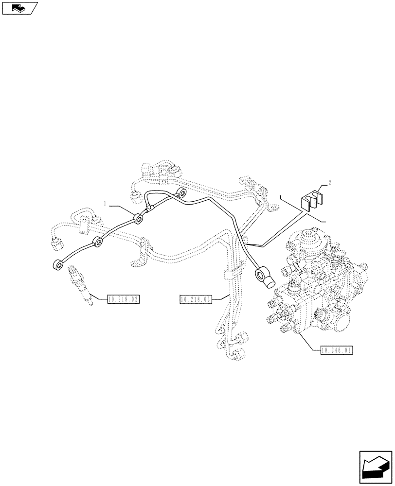 Схема запчастей Case IH F4CE9484L J602 - (10.218.05) - INJECTION EQUIPMENT - PIPING (2854342) (10) - ENGINE