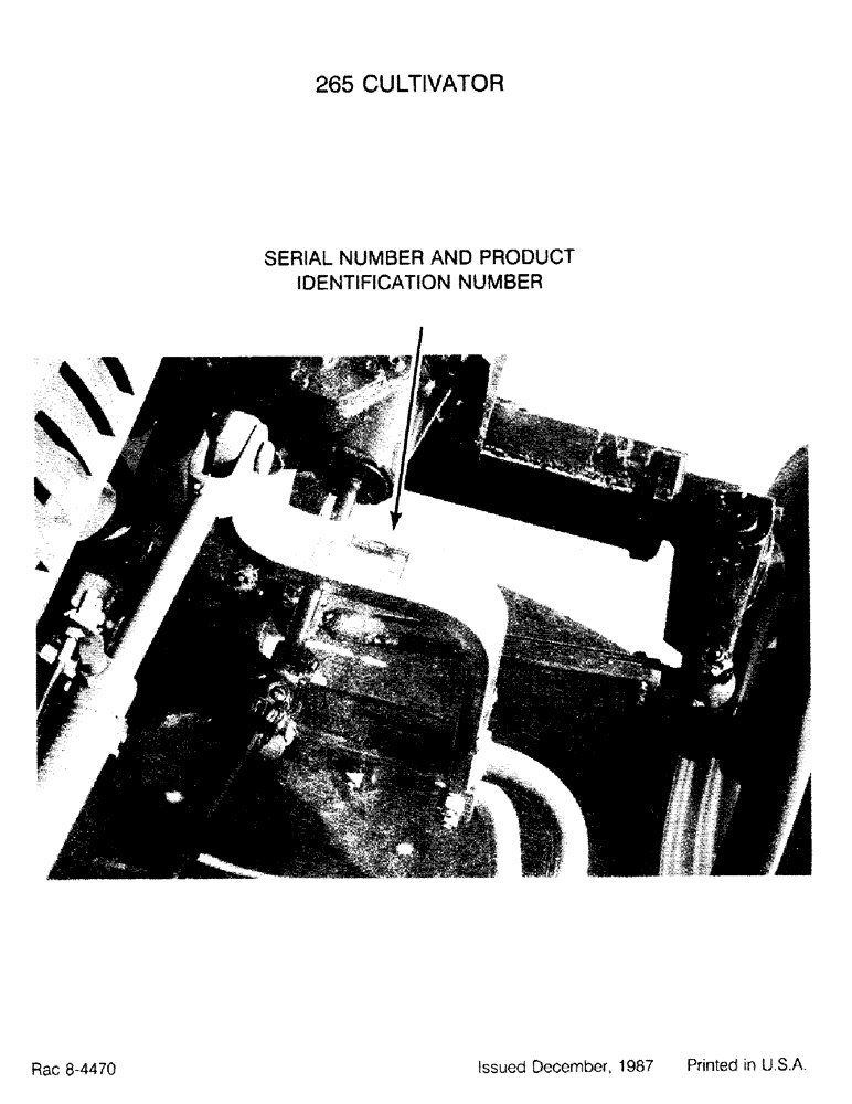 Схема запчастей Case IH 265 - (01-3) - SERIAL NUMBER AND PRODUCT IDENTIFICATION NUMBER 