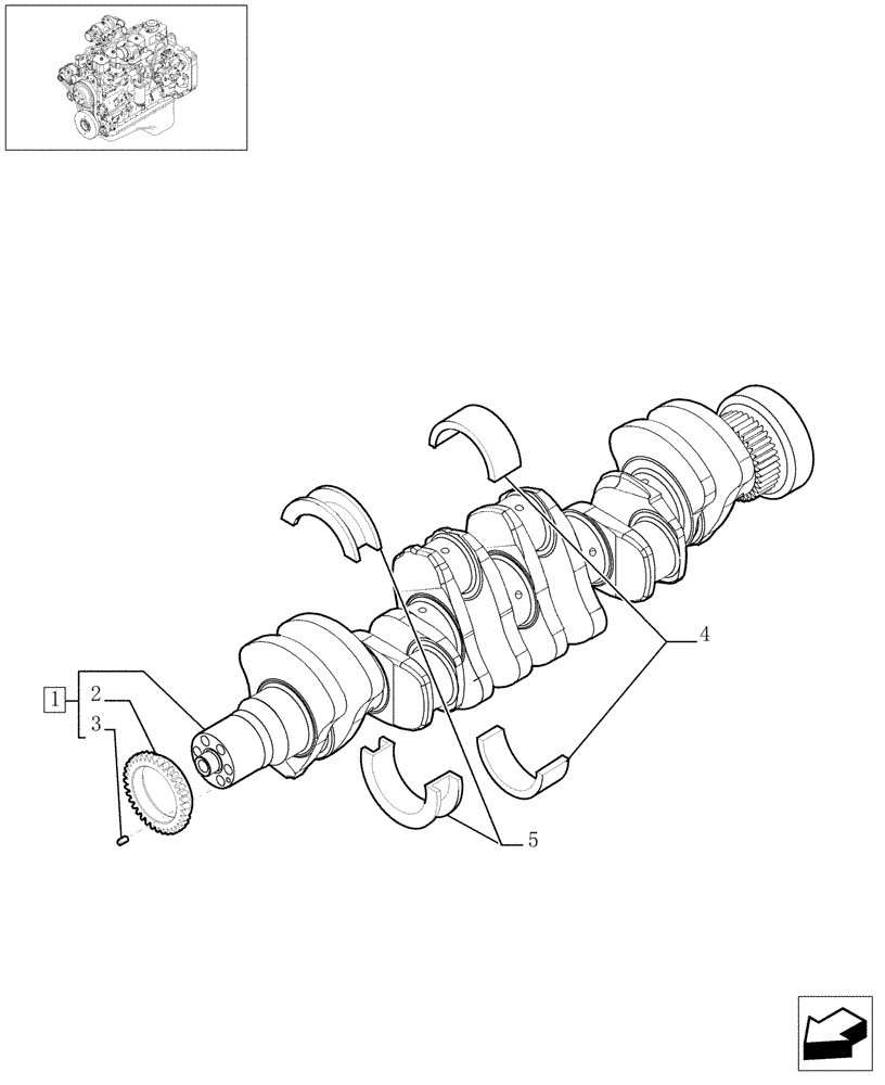 Схема запчастей Case IH P140 - (10.103.01) - CRANKSHAFT (10) - ENGINE