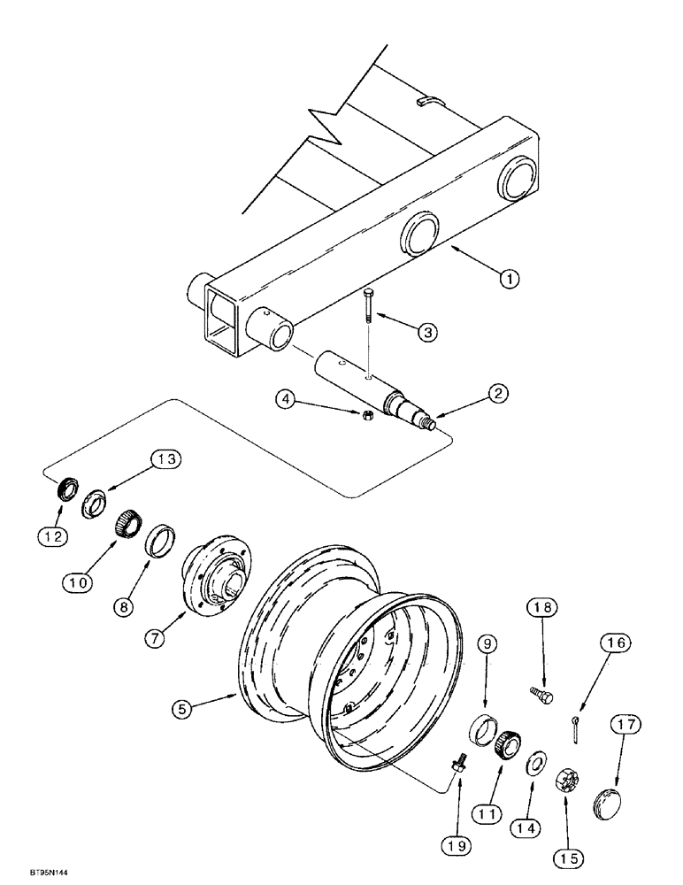 Схема запчастей Case IH 955 - (9A-094) - CARRYING WHEEL, 12 ROW NARROW - PARALLEL FRONT FOLD (09) - CHASSIS/ATTACHMENTS