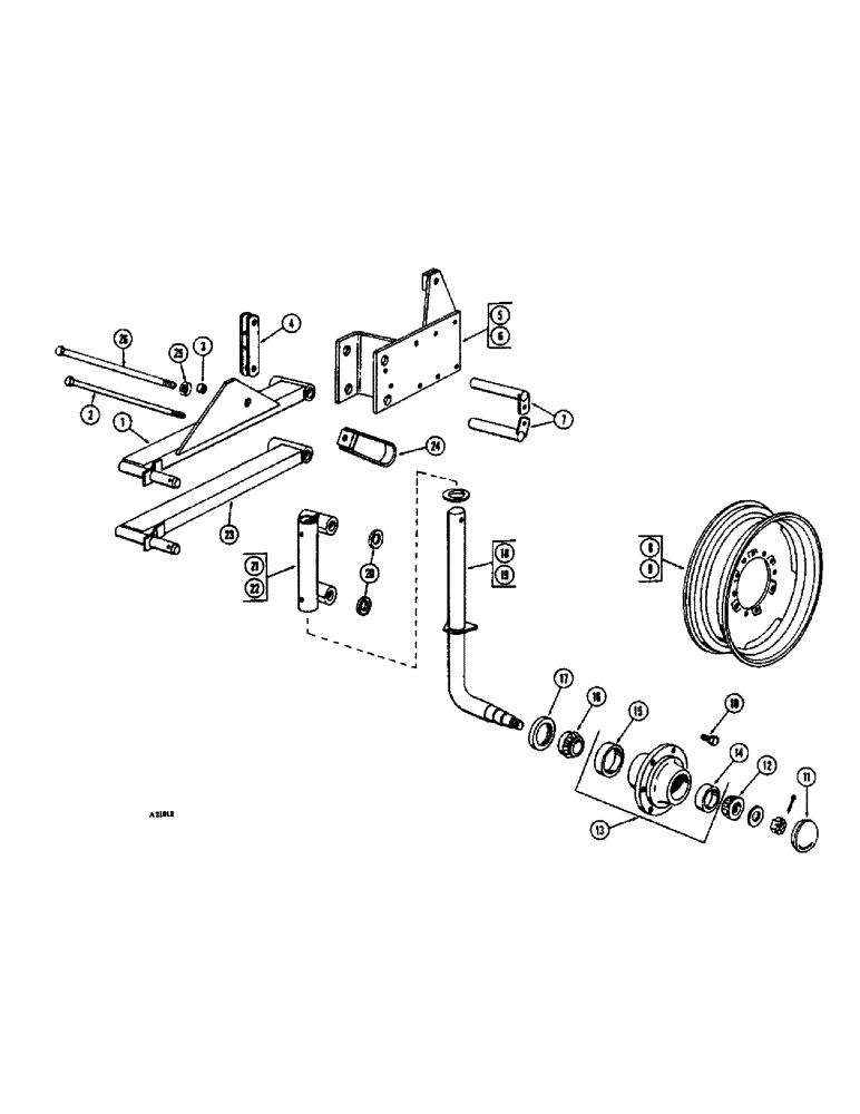 Схема запчастей Case IH 3300-SERIES - (30) - REAR WHEEL AND AXLE 