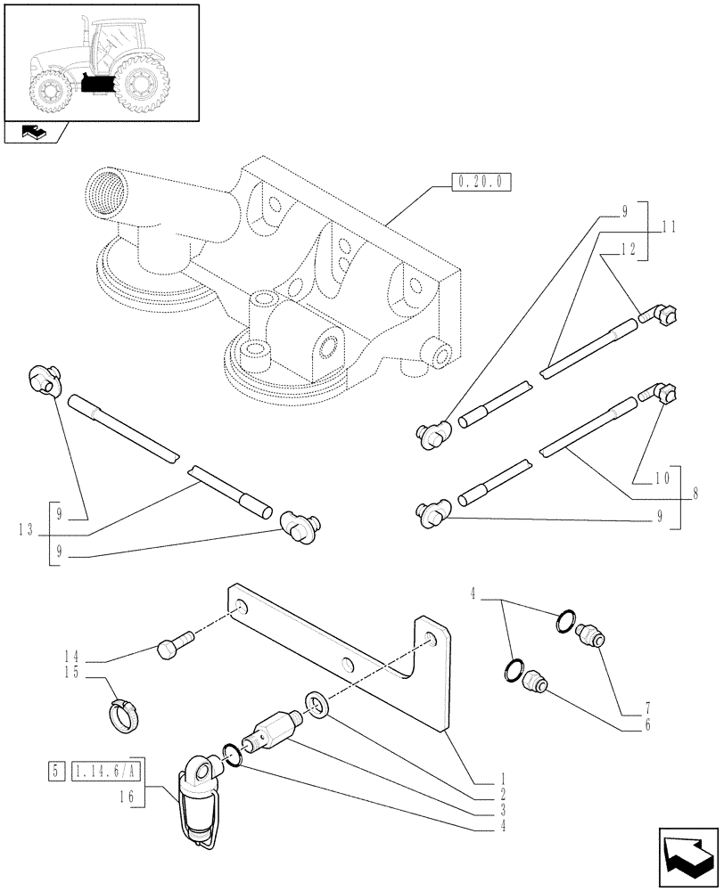 Схема запчастей Case IH PUMA 115 - (1.14.6) - FUEL LINES (02) - ENGINE EQUIPMENT